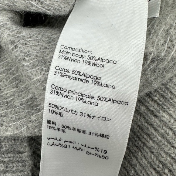 3.1 Phillip Lim | Light Grey Melange Alpaca Blend Shirred Sleeve Cardigan | XS - Picture 12 of 12